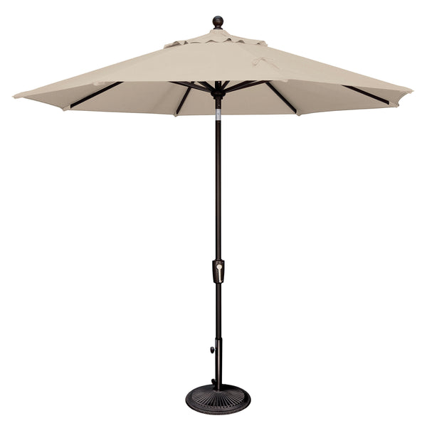 Simply Shade - Treasure Garden Catalina 9' Octagon Push Button Tilt in Sunbrella Fabric Antique Beige / Black 9' Octagon