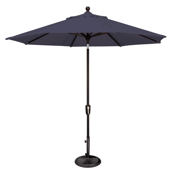 Simply Shade - Treasure Garden Catalina 9' Octagon Push Button Tilt in Sunbrella Fabric Navy / Black 9' Octagon