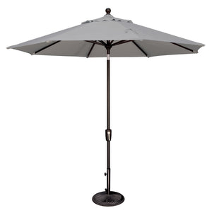 Simply Shade - Treasure Garden Catalina 9' Octagon Push Button Tilt in Solefin Fabric Gray Tweed / Black 9' Octagon