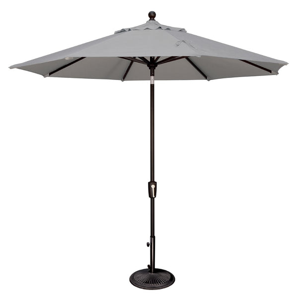 Simply Shade - Treasure Garden Catalina 9' Octagon Push Button Tilt in Solefin Fabric Gray Tweed / Black 9' Octagon