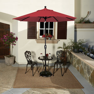 Simply Shade - Treasure Garden Catalina 9' Octagon Push Button Tilt in Sunbrella Fabric Milano Cobalt Stripe / Black 9' Octagon