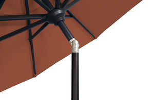 Simply Shade - Treasure Garden Catalina 9' Octagon Push Button Tilt in Sunbrella Fabric Milano Cobalt Stripe / Black 9' Octagon