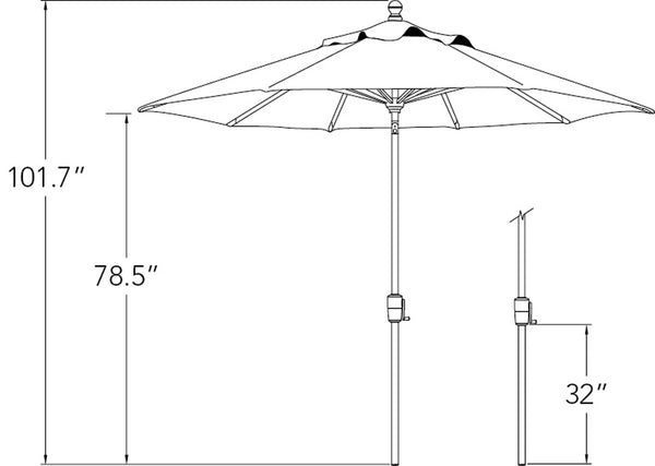 Simply Shade - Treasure Garden Catalina 9' Octagon Push Button Tilt in Solefin Fabric Taupe / Black 9' Octagon