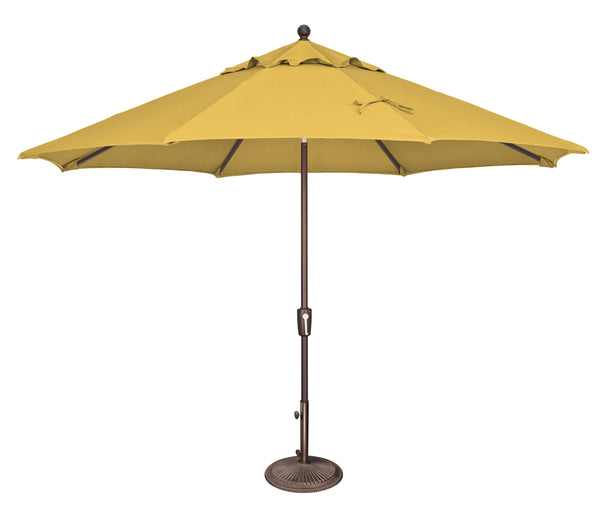 Simply Shade - Treasure Garden Catalina 11' Octagon Push Button Tilt in Solefin Fabric Lemon / Bronze  11' Octagon
