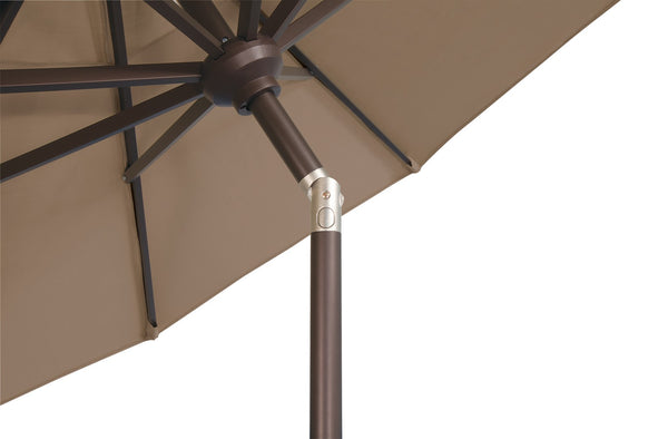 Simply Shade - Treasure Garden Catalina 11' Octagon Push Button Tilt in Solefin Fabric Taupe / Bronze  11' Octagon