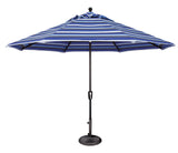 Simply Shade - Treasure Garden Catalina 11' Octagon Push Button Tilt in Sunbrella Fabric Milano Cobalt Stripe / Black  11' Octagon