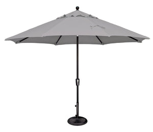 Simply Shade - Treasure Garden Catalina 11' Octagon Push Button Tilt in Solefin Fabric Gray Tweed / Black  11' Octagon