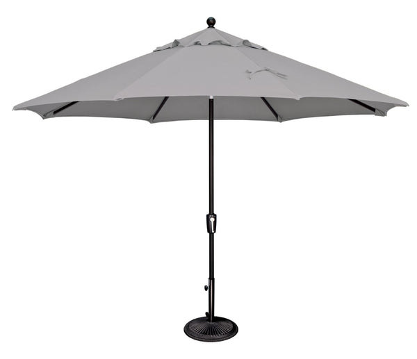 Simply Shade - Treasure Garden Catalina 11' Octagon Push Button Tilt in Solefin Fabric Gray Tweed / Black  11' Octagon