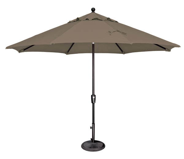 Simply Shade - Treasure Garden Catalina 11' Octagon Push Button Tilt in Solefin Fabric Taupe / Black  11' Octagon