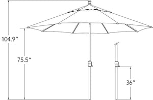 Simply Shade - Treasure Garden Catalina 11' Octagon Push Button Tilt in Solefin Fabric Taupe / Black  11' Octagon