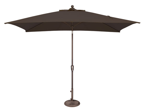 Simply Shade - Treasure Garden Catalina 6.6' x 10' Rectangle Push Button Tilt in Solefin Fabric Black / Bronze  6.6' x 10' Rectangle