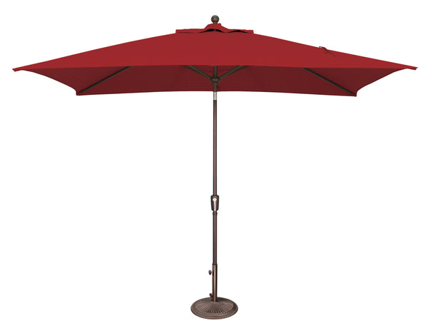 Simply Shade - Treasure Garden Catalina 6.6' x 10' Rectangle Push Button Tilt in Solefin Fabric Really Red / Bronze  6.6' x 10' Rectangle