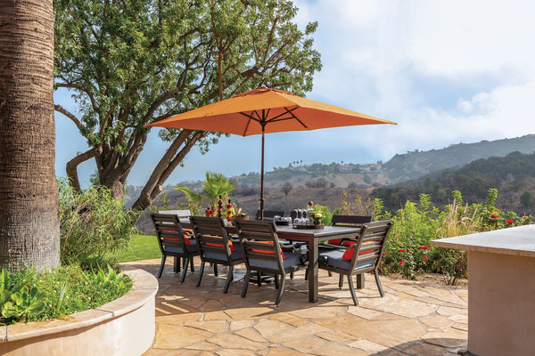 Simply Shade - Treasure Garden Catalina 6.6' x 10' Rectangle Push Button Tilt in Solefin Fabric Taupe / Bronze  6.6' x 10' Rectangle