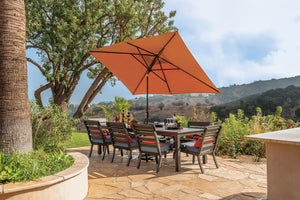 Simply Shade - Treasure Garden Catalina 6.6' x 10' Rectangle Push Button Tilt in Sunbrella Fabric Ginkgo / Bronze  6.6' x 10' Rectangle