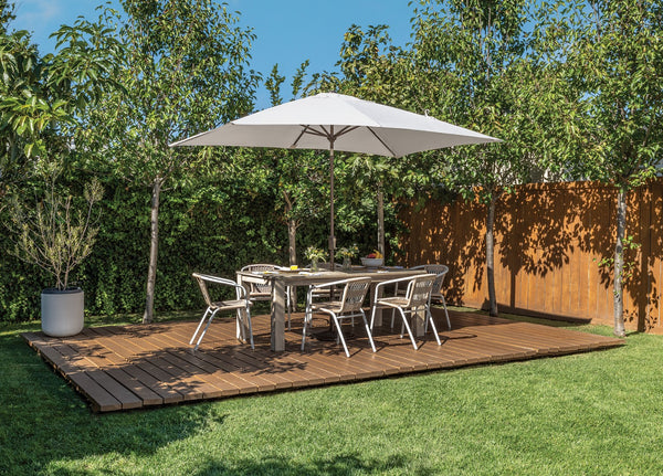 Simply Shade - Treasure Garden Catalina 6.6' x 10' Rectangle Push Button Tilt in Sunbrella Fabric Ginkgo / Bronze  6.6' x 10' Rectangle