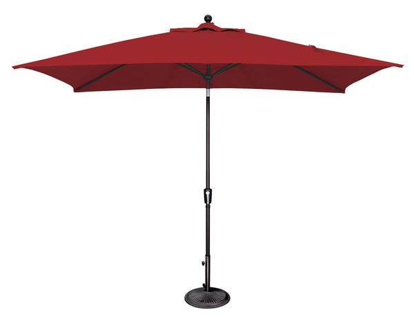 Simply Shade - Treasure Garden Catalina 6.6' x 10' Rectangle Push Button Tilt in Solefin Fabric Really Red / Black  6.6' x 10' Rectangle