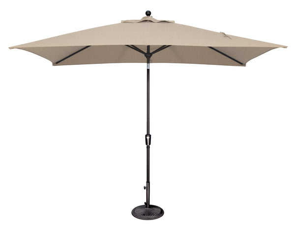 Simply Shade - Treasure Garden Catalina 6.6' x 10' Rectangle Push Button Tilt in Solefin Fabric Beige / Black  6.6' x 10' Rectangle