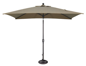 Simply Shade - Treasure Garden Catalina 6.6' x 10' Rectangle Push Button Tilt in Solefin Fabric Taupe / Black  6.6' x 10' Rectangle