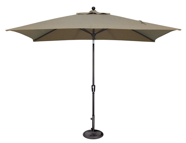 Simply Shade - Treasure Garden Catalina 6.6' x 10' Rectangle Push Button Tilt in Solefin Fabric Taupe / Black  6.6' x 10' Rectangle