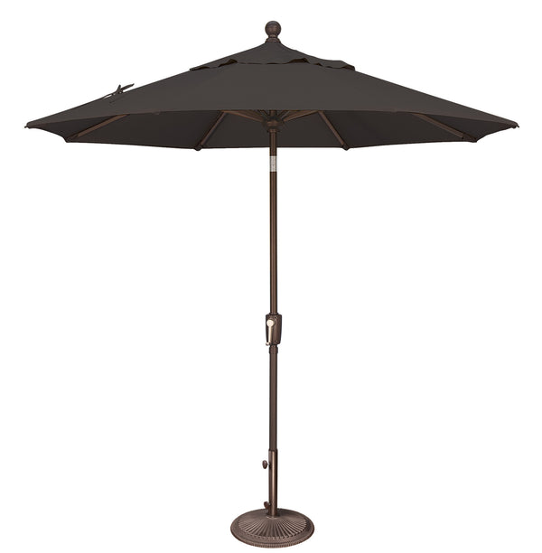 Simply Shade - Treasure Garden Catalina 7.5' Octagon Push Button Tilt in Solefin Fabric Black / Bronze  7.5' Octagon