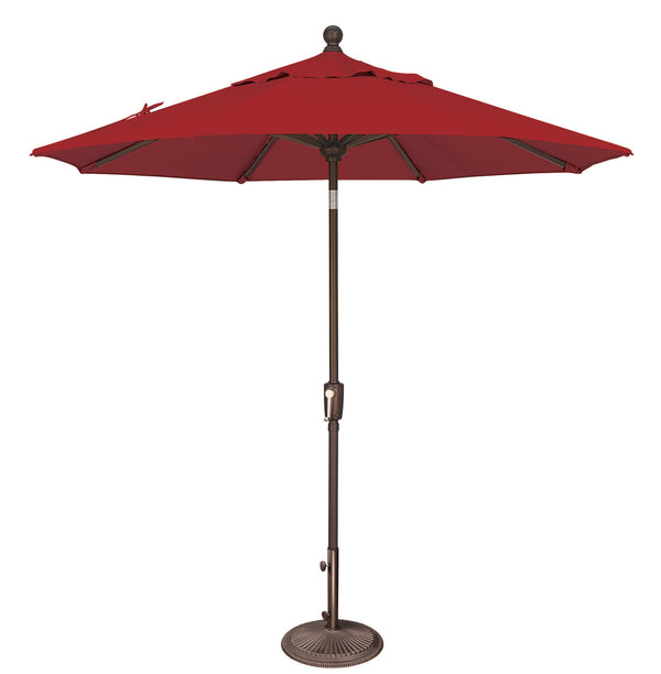 Simply Shade - Treasure Garden Catalina 7.5' Octagon Push Button Tilt in Solefin Fabric Really Red / Bronze  7.5' Octagon