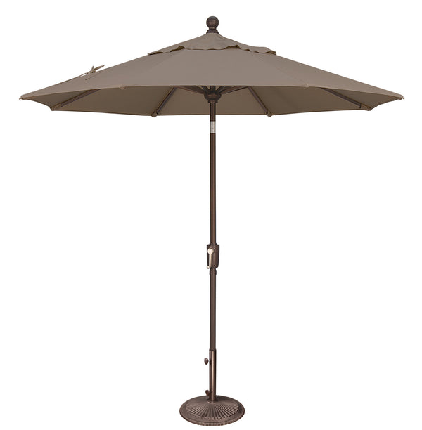 Simply Shade - Treasure Garden Catalina 7.5' Octagon Push Button Tilt in Solefin Fabric Taupe / Bronze  7.5' Octagon