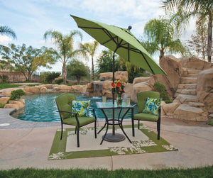 Simply Shade - Treasure Garden Catalina 7.5' Octagon Push Button Tilt in Sunbrella Fabric Ginkgo / Bronze  7.5' Octagon