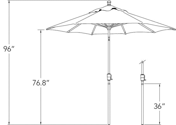 Simply Shade - Treasure Garden Catalina 7.5' Octagon Push Button Tilt in Solefin Fabric Taupe / Bronze  7.5' Octagon