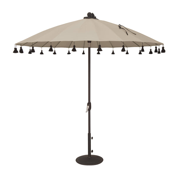 Simply Shade - Treasure Garden Isabela 8.5' Round Auto Tilt in Sunbrella Fabric Antique Beige / Black 8.5' Round