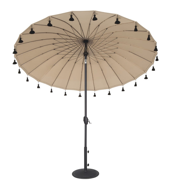 Simply Shade - Treasure Garden Isabela 8.5' Round Auto Tilt in Sunbrella Fabric Ginkgo / Black 8.5' Round