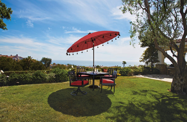 Simply Shade - Treasure Garden Isabela 8.5' Round Auto Tilt in Sunbrella Fabric Ginkgo / Black 8.5' Round
