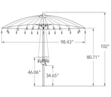 Simply Shade - Treasure Garden Isabela 8.5' Round Auto Tilt in Sunbrella Fabric Ginkgo / Black 8.5' Round