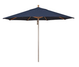 Simply Shade - Treasure Garden Ibiza 11' Wood / Aluminum in Sunbrella Fabric Navy / Silver Anodized / Hardwood 11' Octagon