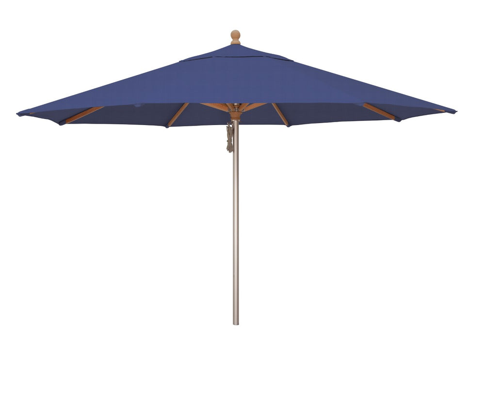 Simply Shade - Treasure Garden Ibiza 11' Wood / Aluminum in Solefin Fabric Blue Sky / Silver Anodized / Hardwood 11' Octagon