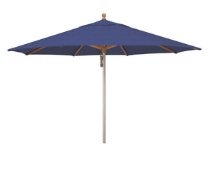 Simply Shade - Treasure Garden Ibiza 11' Wood / Aluminum in Solefin Fabric Blue Sky / Silver Anodized / Hardwood 11' Octagon