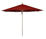 Simply Shade - Treasure Garden Ibiza 11' Wood / Aluminum in Solefin Fabric Really Red / Silver Anodized / Hardwood 11' Octagon