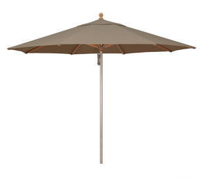 Simply Shade - Treasure Garden Ibiza 11' Wood / Aluminum in Solefin Fabric Taupe / Silver Anodized / Hardwood 11' Octagon