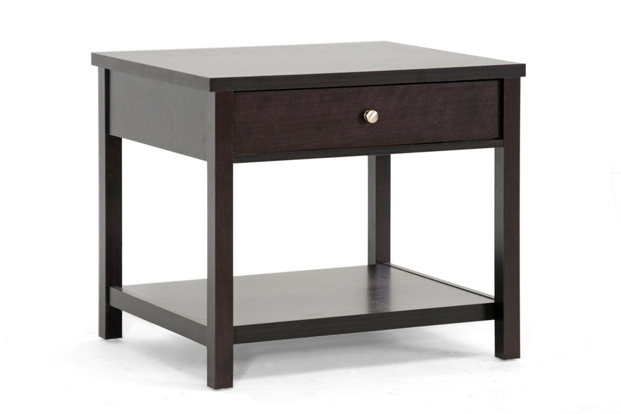 Baxton Studio Nashua Brown Modern Accent Table and Nightstand