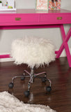 Tillie White Faux Fur Stool