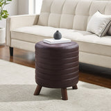Rivard Round Faux Leather Stool