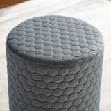 Camber Round Upholstered Stool Ottoman Grey