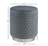 Camber Round Upholstered Stool Ottoman Grey