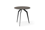 Santiago Side Table, 6Mm Glass + 3Mm Ceramic Top (500, 400 & 300), Matte Black Powder Coated Iro...