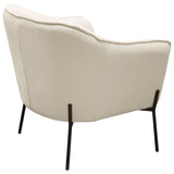 Status Accent Chair in Cream Fabric with Black Powder Coated Metal Leg by Diamond Sofa