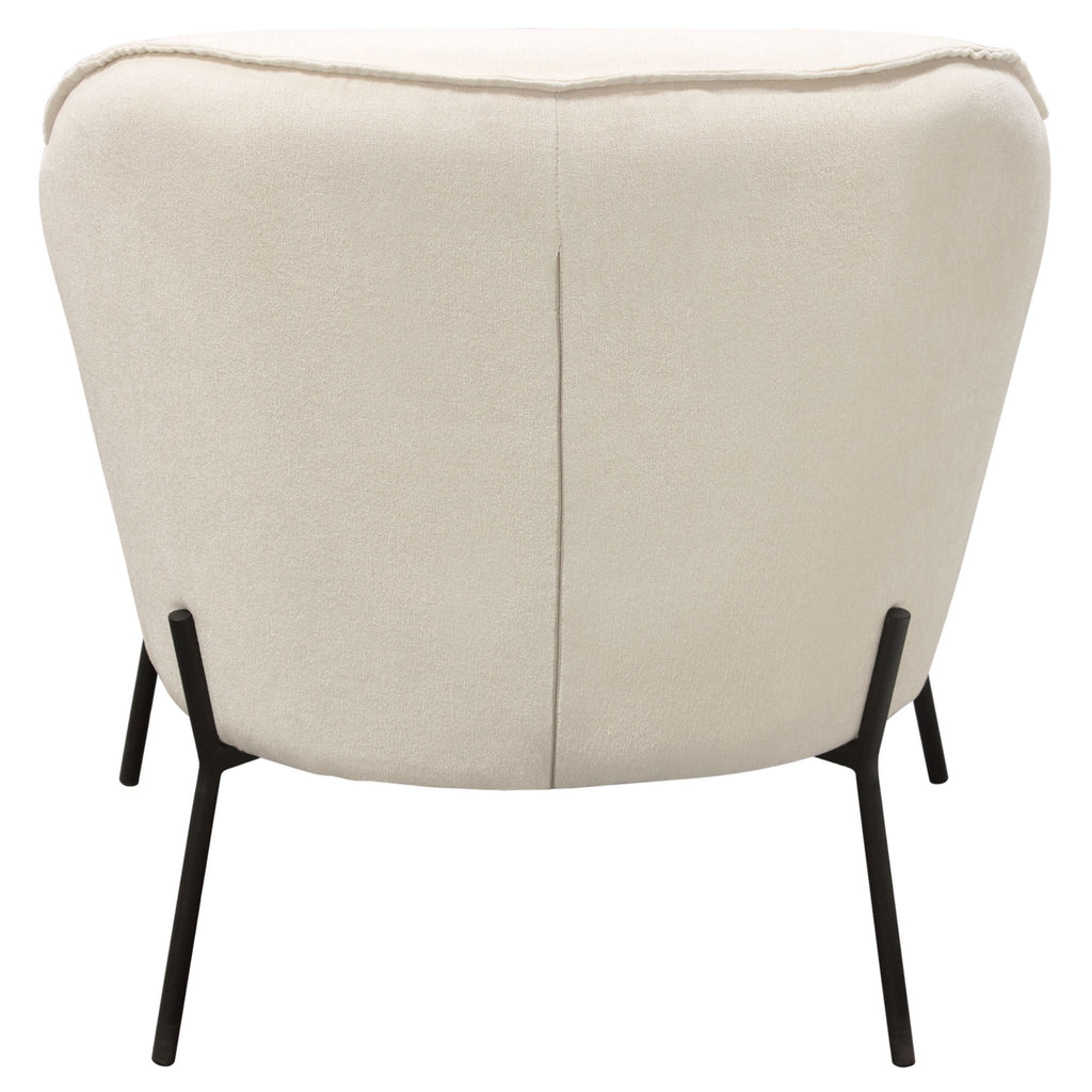 Status Accent Chair in Cream Fabric with Black Powder Coated Metal Leg by Diamond Sofa