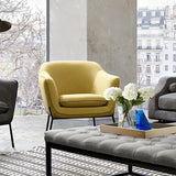 Status Accent Chair in Yellow Fabric with Metal Leg by Diamond Sofa