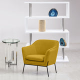 Status Accent Chair in Yellow Fabric with Metal Leg by Diamond Sofa