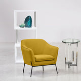 Status Accent Chair in Yellow Fabric with Metal Leg by Diamond Sofa