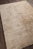 Chandra Rugs Sterling 100% Polyester Hand-Woven Contemporary Shag Rug Cream 9' x 13'