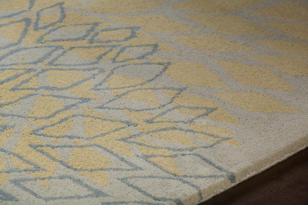 Chandra Rugs Stella 100% Wool Hand-Tufted Contemporary Wool Rug Grey/Yellow 8' x 10'